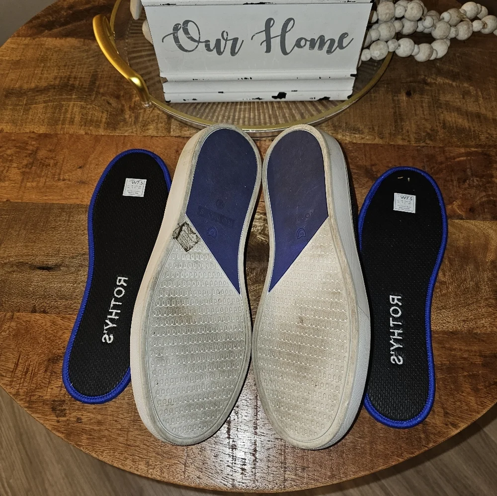 ROTHY'S 'The Sneaker' Super Cute Black Slipons Sneakers Athletic 7.5